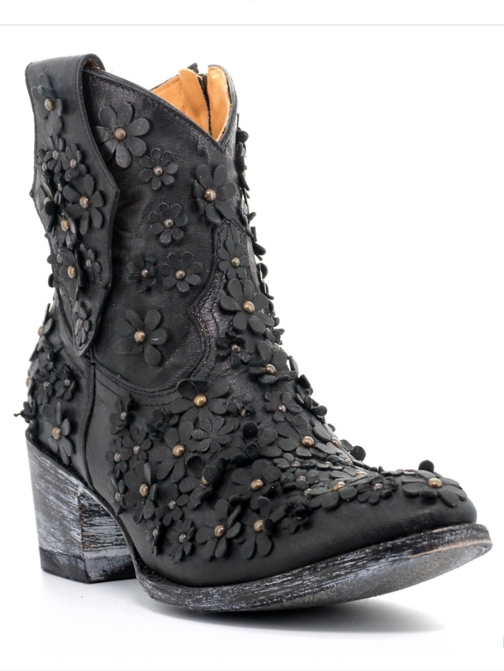 Old Gringo Vesuvio Floral Black Goat & Calf Leather Hippie Chic Cowgirl Boots - Picture 14 of 16